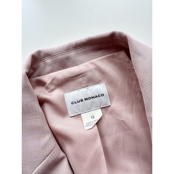 CLUB MONACO Borrem Pink Mauve Wool Blend Single Breasted Blazer, Size 12 - Picture 14 of 16
